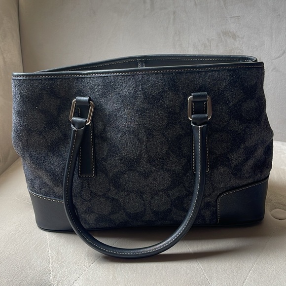 COACH logo wool satchel bag - Picture 10 of 10